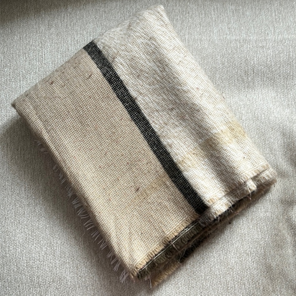 Cream plaid scarf